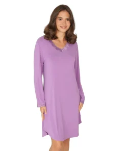 Lady Avenue Natkjoler/ Underkjoler/ Chemiser<176 AMETHYST ORCHID - Bamboo Homewear Bamboo Long Sleeve Nightdress