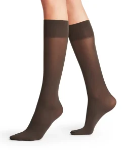 Falke Knæstrømper<3529 ANTHRACITE - Pure Matt 50 Knee-High
