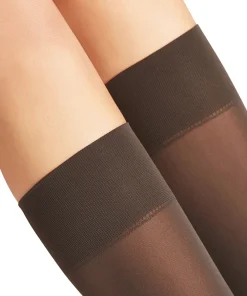 Falke Knæstrømper<3529 ANTHRACITE - Pure Matt 50 Knee-High