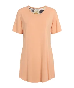 Lady Avenue Natkjoler/ Underkjoler/ Chemiser<646 APRICOT - Bambus Homewear Short-sleeve Nightdress