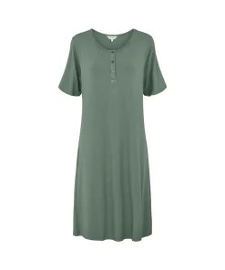 Lady Avenue Natkjoler/ Underkjoler/ Chemiser<352 ARMY - Bamboo Bamboo Long Nightdress, Short