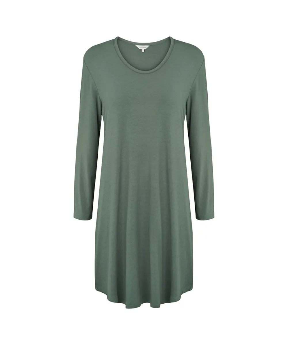 Lady Avenue Natkjoler/ Underkjoler/ Chemiser<352 ARMY - Bamboo Homewear Bamboo Long Sleeve Nightdress