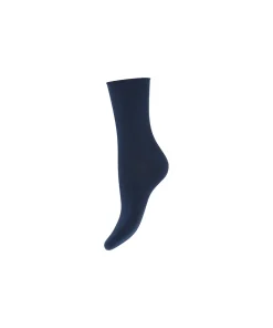 Decoy Ankelstrømper/ Sokker<3815 BLÅ - Ankle Sock Fine Knit Bam