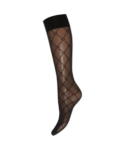 Wolford Knæstrømper<7005 BLACK - Aurora 70 Knee Highs & Overknees