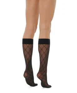 Wolford Knæstrømper<7005 BLACK - Aurora 70 Knee Highs & Overknees