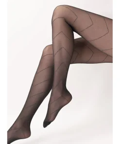 Oroblu Strømpebukser/ Leggings<190 BLACK - Bright chevron 30 Den Tights