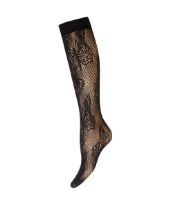 Wolford Knæstrømper<7005 BLACK - Butterfly Net Knee-Highs