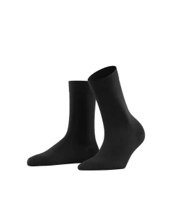 Falke Ankelstrømper/ Sokker<3009 BLACK - Cotton Touch SO Fine Knit Socks