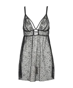 Missya Sexet Lingeri|Natkjoler/ Underkjoler/ Chemiser<001 BLACK - Evelyn Night dress