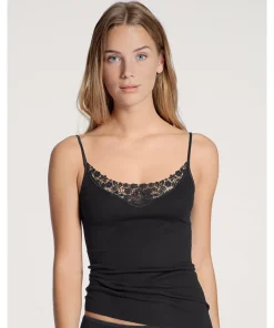 Calida Undertøj<992 BLACK - Feminin Sense Spaghetti Top