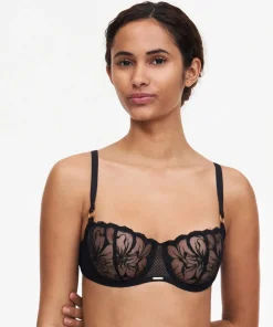 Chantelle Bh'er<011 BLACK - Fleurs Half-cup Balcony Bra