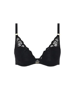 Chantelle Bh'er<011 BLACK - Fleurs Plunge T-shirt Bra