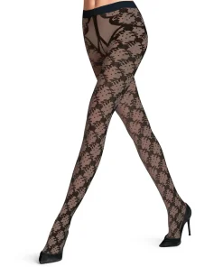 Falke Strømpebukser/ Leggings<3009 BLACK - Floral Shower TI Tights