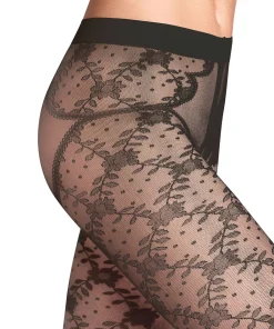 Falke Strømpebukser/ Leggings<3009 BLACK - Floral Shower TI Tights
