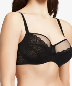 Chantelle Bh'er<011 BLACK - Floral Touch Very Covering Underwired Bra
