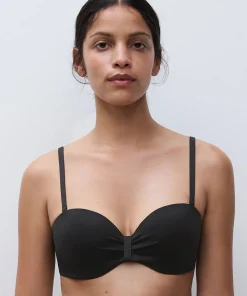 Chantelle Bikinier<011 BLACK - Icon Bandeau T-s Bra Rem. Straps