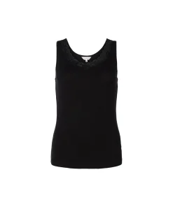 Lady Avenue Undertøj<02 BLACK - LA - Bamboo Underwear Tank Top With Lace