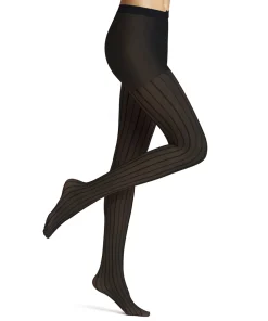 Falke Strømpebukser/ Leggings<3009 BLACK - Linear Lounge TI Tights/Leggings