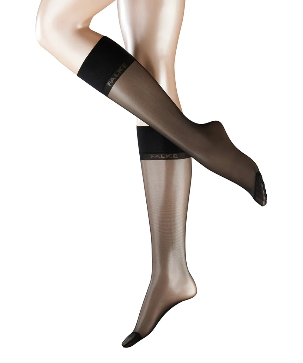 Falke Knæstrømper<3009 BLACK - Pure Matt 20 KH Knee-High Fine