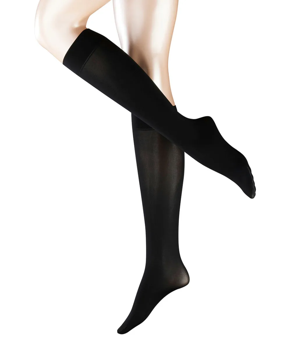 Falke Knæstrømper<3009 BLACK - Pure Matt 50 Knee-High