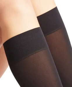 Falke Knæstrømper<3009 BLACK - Pure Matt 50 Knee-High