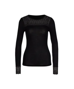 Calida Undertøj<996 BLACK - Silky Wool Glam Top long-sleeve