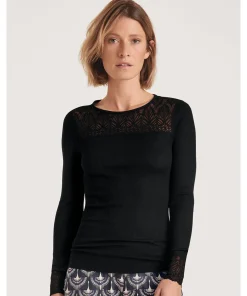 Calida Undertøj<996 BLACK - Silky Wool Glam Top long-sleeve