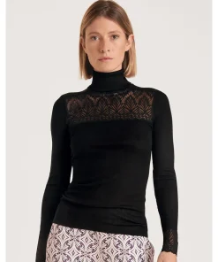 Calida Undertøj<996 BLACK - Silky Wool Glam Top long-sleeve