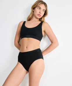 Sloggi Trusser<0004 BLACK - GO Daily Cotton Midi 3P