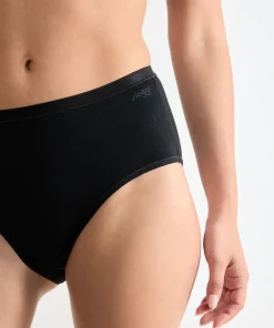 Sloggi Trusser<0004 BLACK - GO Daily Cotton Midi 3P