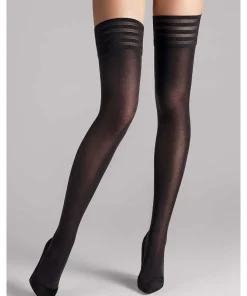 Wolford Selvsiddende/ Overknee<7005 BLACK - Velvet de Luxe 50 Selvsiddende/over knee strømpe