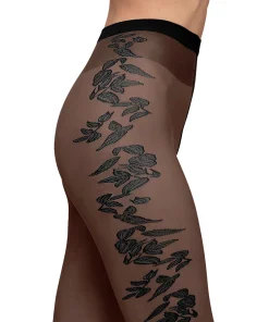 Wolford Strømpebukser/ Leggings|Sexet Lingeri<9180 BLACK/BLACK - Flower Tights