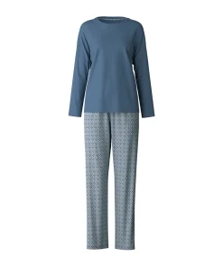 Calida Pyjamas/ Loungewear<370 BLUE COTTON - Ornament Nights Pyjamas