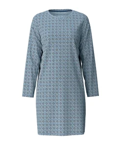 Calida Natkjoler/ Underkjoler/ Chemiser<370 BLUE COTTON - Ornament Nights Nightdress
