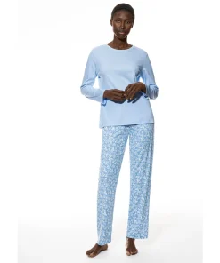 Mey Pyjamas/ Loungewear<1116 BLUE SILK - Night Pyjama Full Length