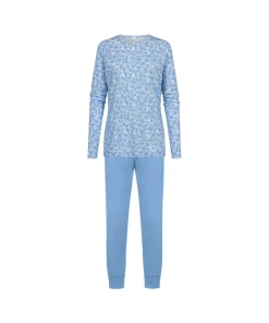 Mey Top/ Loungeshirt/ Pyjamas<1116 BLUE SILK - Night Pyjama 7/8 Length, Long Sleeve