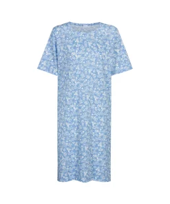 Mey Natskjorter/ Big Shirts|Natkjoler/ Underkjoler/ Chemiser<1116 BLUE SILK - Night Sleepshirt Short Sleeve