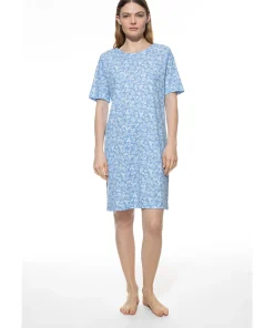 Mey Natskjorter/ Big Shirts|Natkjoler/ Underkjoler/ Chemiser<1116 BLUE SILK - Night Sleepshirt Short Sleeve