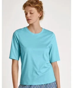 Calida Top/ Loungeshirt/ Pyjamas<565 BLUE TOPAZ - Favourites Energy Shirt short-sleeve