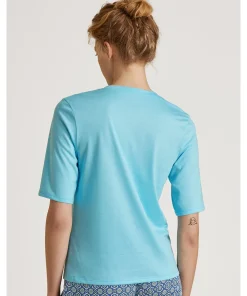 Calida Top/ Loungeshirt/ Pyjamas<565 BLUE TOPAZ - Favourites Energy Shirt short-sleeve