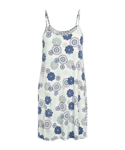 Lady Avenue Natkjoler/ Underkjoler/ Chemiser<655 BLUE/GREY FLORAL - Bambus Homewear Spaghetti Nightslip Dress