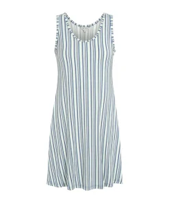 Lady Avenue Natkjoler/ Underkjoler/ Chemiser<650 BLUE/GREY STRIPE - Bambus Homewear Short-sleeve Nightdress