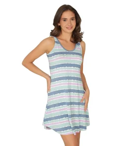 Lady Avenue Natkjoler/ Underkjoler/ Chemiser<685 BLUE-LILAC AQUAREL - LA - Bamboo Homewear Bamboo Sleeveless Nightdress