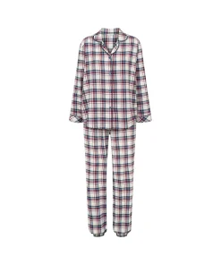 Lady Avenue Pyjamas/ Loungewear<1061 BLUE/RED CHECKS - Cotton Cotton Flannel Pyjamas