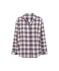 Lady Avenue Pyjamas/ Loungewear<1061 BLUE/RED CHECKS - Cotton Cotton Flannel Pyjamas