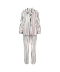 Lady Avenue Pyjamas/ Loungewear<1064 BLUE/RED STRIPES - Bamboo Bamboo Flannel Pyjamas