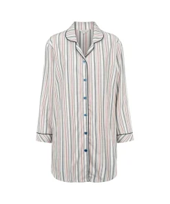Lady Avenue Natskjorter/ Big Shirts|Natkjoler/ Underkjoler/ Chemiser<1064 BLUE/RED STRIPES - Bamboo Bamboo Flannel Nightshirt
