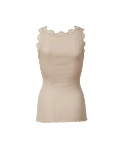 Rosemunde Undertøj<826 CACAO - Silk Top Regular W/Vintage Lace