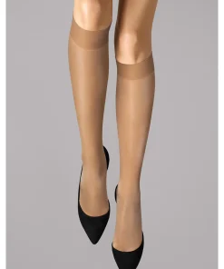 Wolford Knæstrømper<4004 CARAMEL - Satin Touch 20 Knee Highs & Overknees