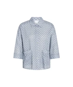 CCDK Copenhagen Top/ Loungeshirt/ Pyjamas<6072 CELESTIAN BLUE AOP - Sonja Shirt